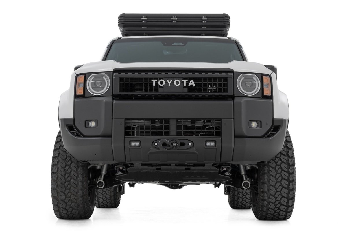 Toyota Land Cruiser Winch Mount - Rough Country - Hidden PRO9500S - Yellow - '24-'25